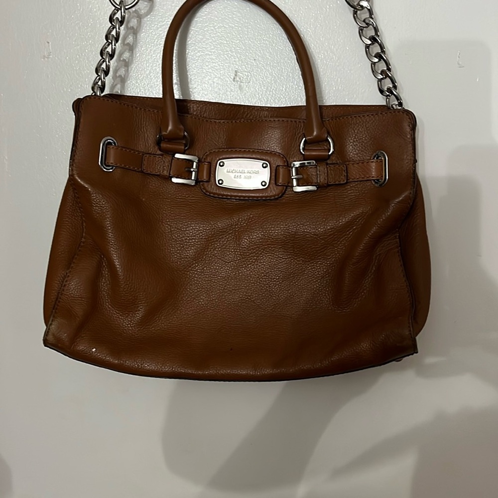 Michael Kors Leather Chain-Link Handle Bag